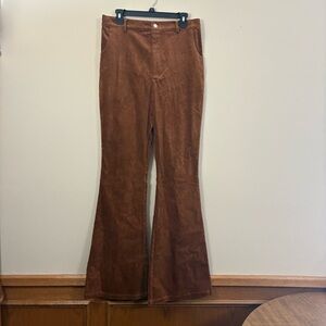 ByEgreis brown corduroy Pants women’s L high rise bell bottom NWT cl